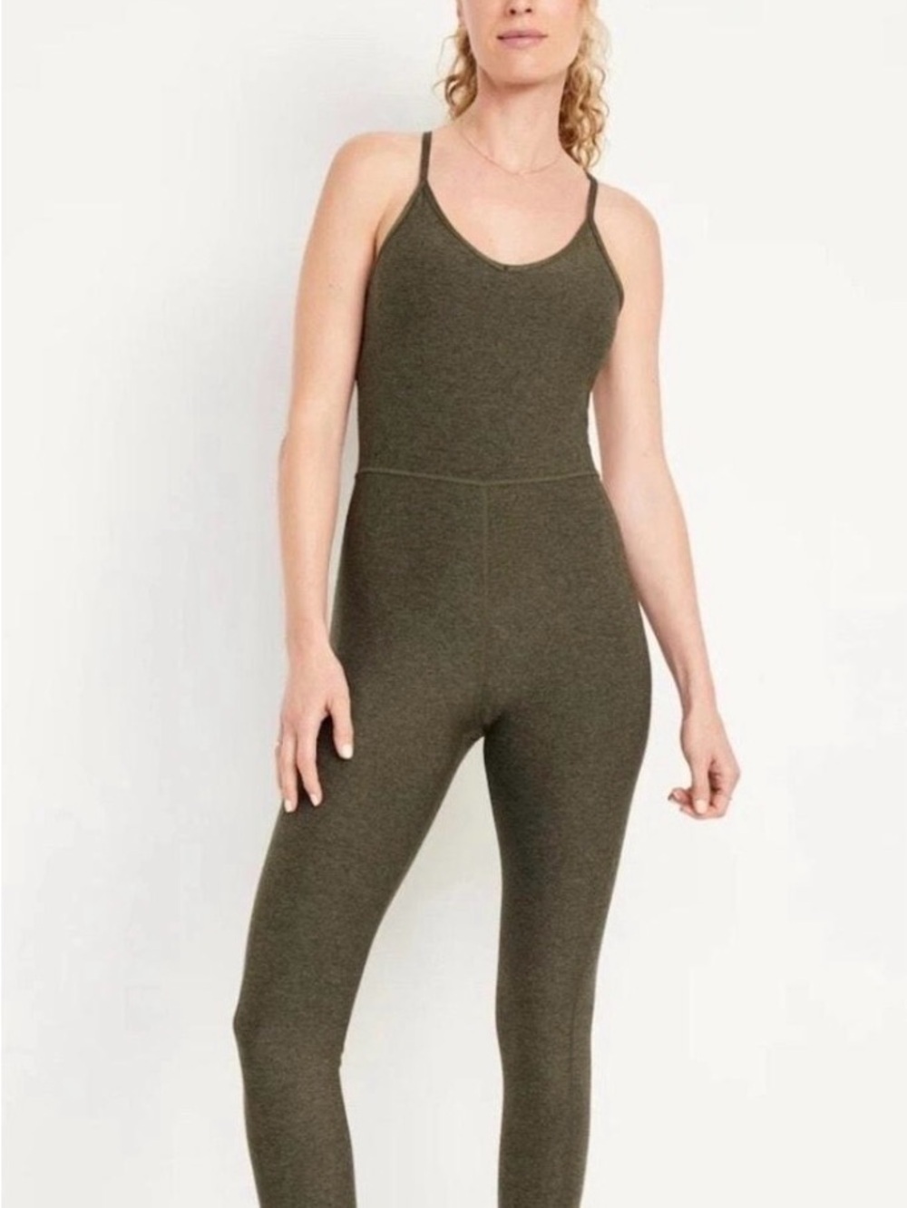 Old Navy Olive Green Seamless Scoop-Neck Jumpsuit